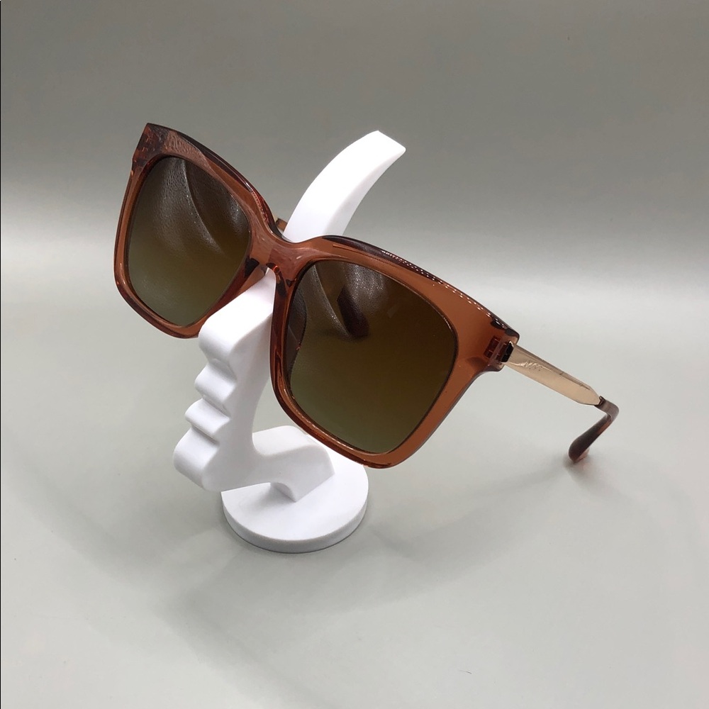 Diff eyewear Bella Polarized Sunglasses Square + Cat Eye Amber Brown